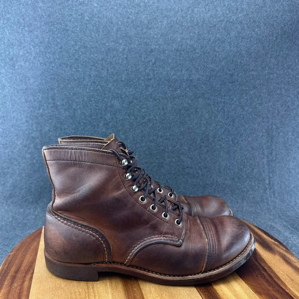 Red Wing Shoes Iron Ranger 8085 Men's Brown Leather Lace-Up Ankle Boot 10D